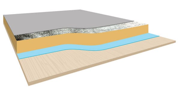 Plywood deck, PVC membrane